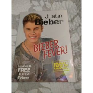 Justin Bieber, Bieber Fever book and 8"X10" photos BRAND NEW